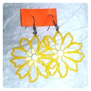 Yellow flower earrings